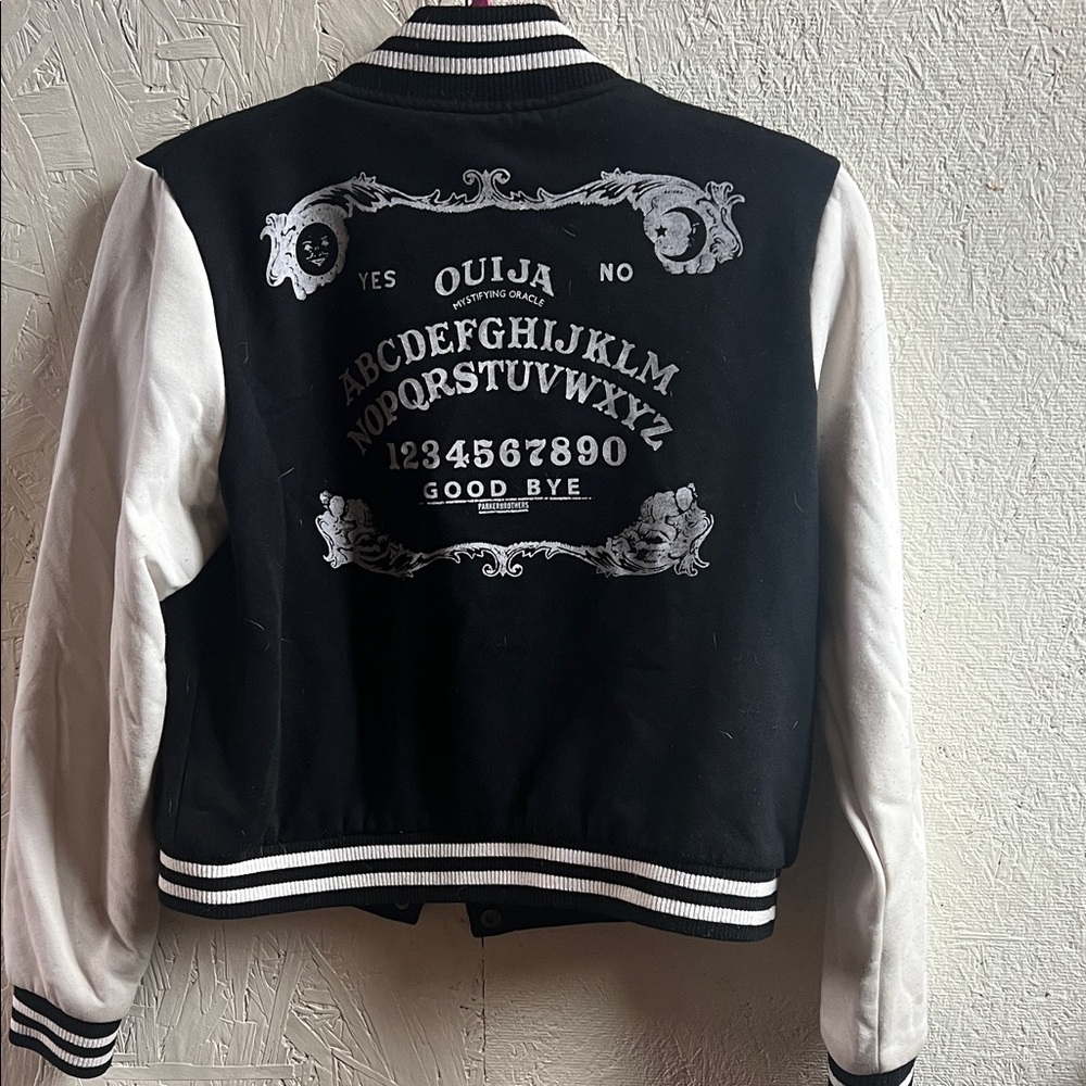 Hell Bunny Black & White Ouija Board Varsity Jacket - Picture 3 of 8
